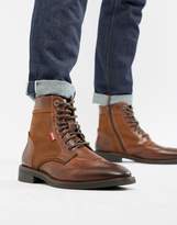 Thumbnail for your product : Levi's whitfield leather boot with suede detail in medium brown