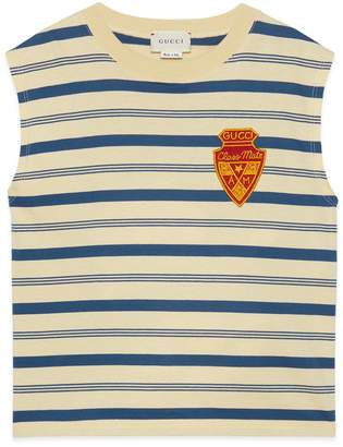 Gucci Children's striped tank top with patch