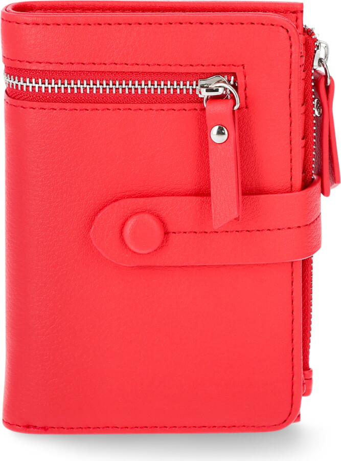 No Boundaries Side Zip Bi-Fold Wallet, Just Red, Women’s