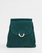 Thumbnail for your product : ASOS Design DESIGN suede backpack with hexagonal ring detail