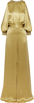 Temperley London Mounia embellished silk-satin gown