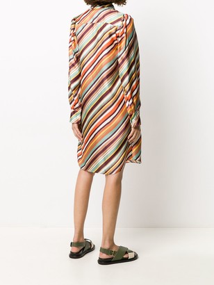 Marni Striped Front-Tie Dress