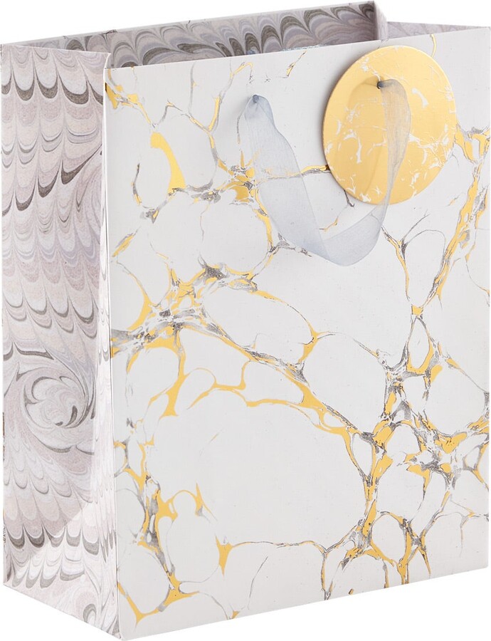 Container Store Punch Studio Medium Tote Marble Gold