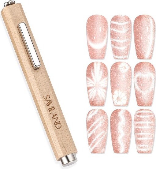 SavilandProfessional3-in-1CatEyeMagneticGelToolKit-N35NeodymiumMagnetWandwithDual-EndedEffectsforSalonNailArt.