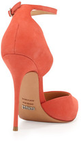 Thumbnail for your product : Schutz Floralite Scalloped Ankle-Wrap Pump, Salmon