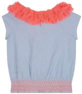 Thumbnail for your product : Billieblush Frilled Pinstripe Top