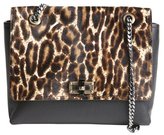 Thumbnail for your product : Lanvin black leopard pony hair medium 'Happy' shoulder bag