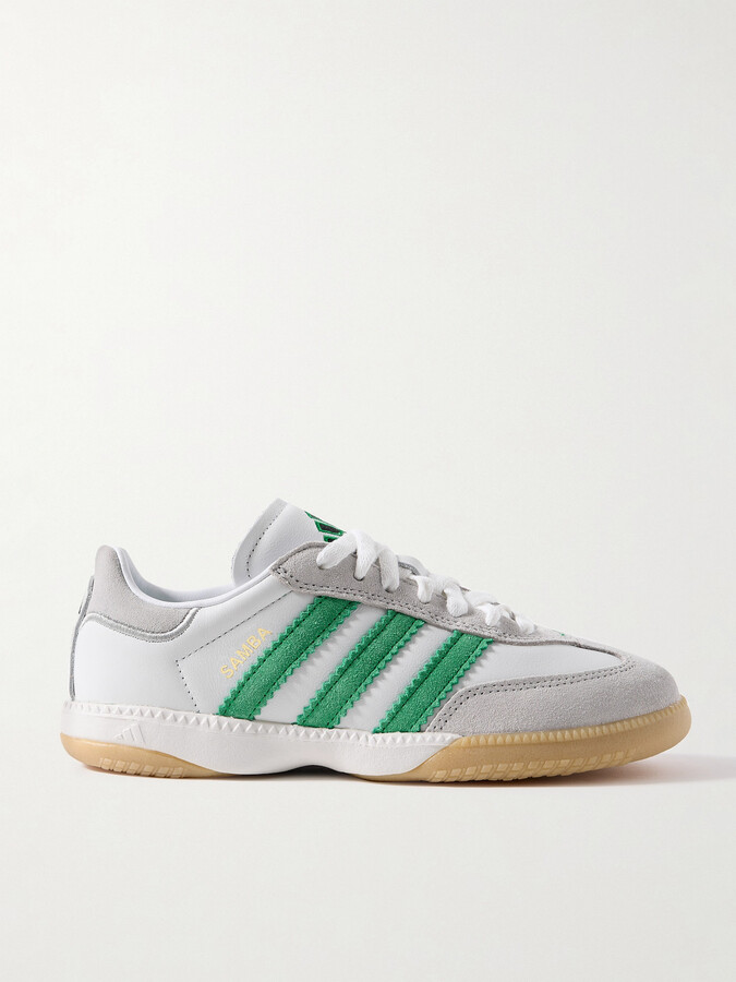 adidas Samba Mn Suede-trimmed Leather Sneakers - White