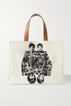 Stella McCartney + The Beatles Get Back Vegetarian Leather-trimmed Printed Cotton-canvas Tote