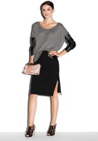 Thumbnail for your product : Milly Leather Sleeve Sweater