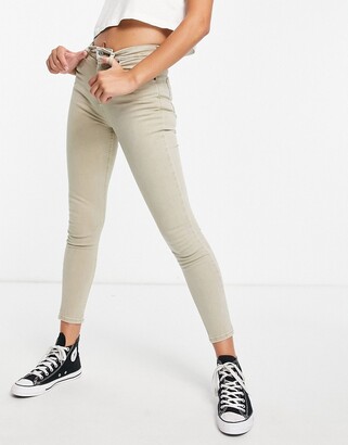 Topshop jamie jeans in sand - ShopStyle