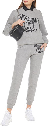 Moschino Printed French Cotton-blend Terry Track Pants