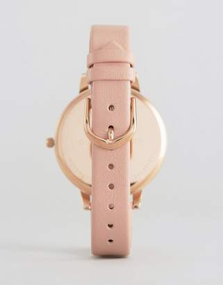 Olivia Burton 1052138 Enchanted Garden Leather Watch In Pink & Rose Gold