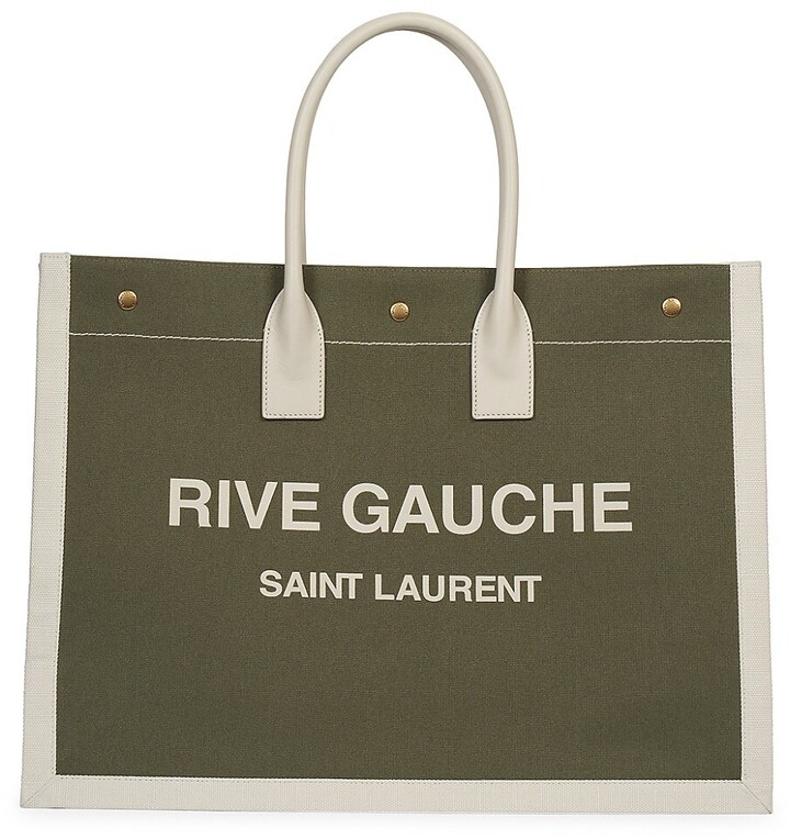 Saint Laurent Rive Gauche Small Canvas Tote Bag - ShopStyle