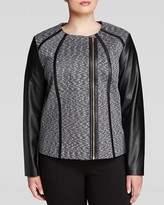 Thumbnail for your product : Calvin Klein Faux Leather Print Jacket