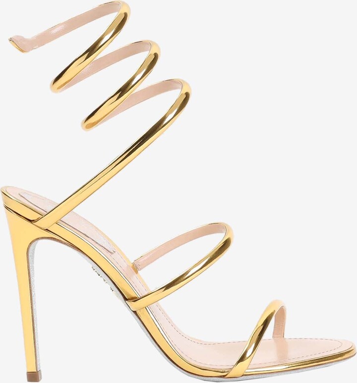 Rene Caovilla 105 Metallic Leather Sandals