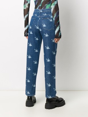 McQ Sparrow Print High-Rise Jeans