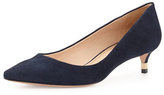 Thumbnail for your product : Tory Burch Greenwich Suede Kitten Heel Pump, Tory Navy