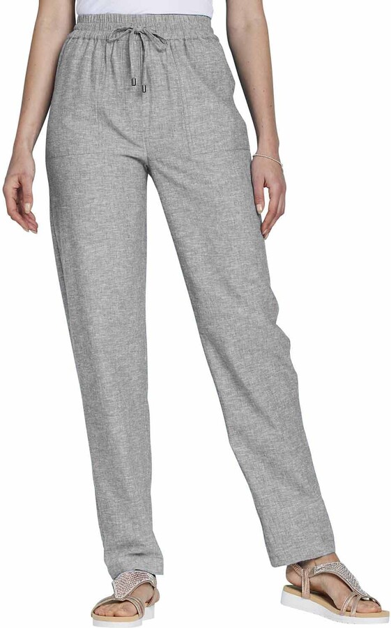 Amber | Ladies | Linen Trouser | Grey - ShopStyle