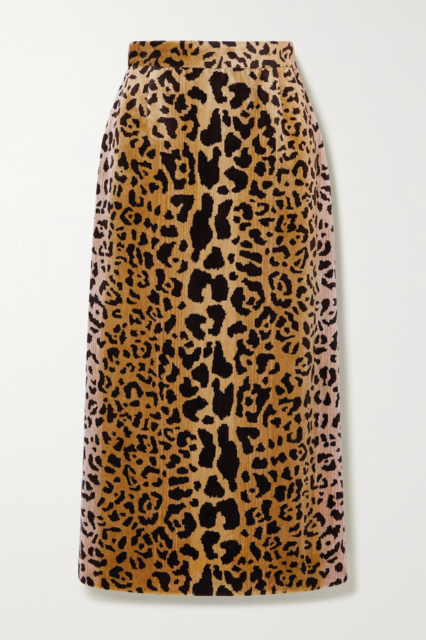 leopard print midi skirt shopstyle