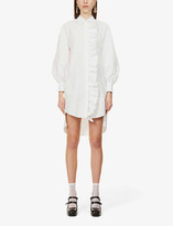 Thumbnail for your product : MSGM Ruffle-trim cotton-poplin shirt dress