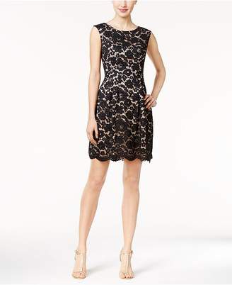 Vince Camuto Floral-Lace Fit & Flare Dress