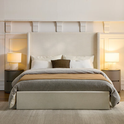 Mercer41 Upholstered Wingback Bed