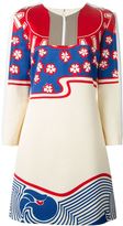 Thumbnail for your product : Carven panelled printed A-line dress