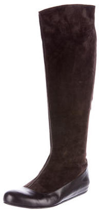 Lanvin Suede Knee-High Boots