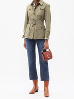 Thumbnail for your product : Chloé Belted Cotton-blend Canvas Jacket - Light Green