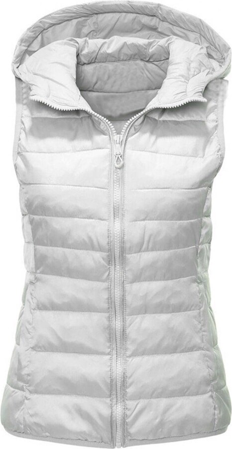 Casual Sport Drawsting GULLIVER Teen Girls Quilted Vest/Gilet Waterproof Polyester Warm Zipped Colour Silver Plain for 8-13 Years Sleeveless Hooded Regular Fit 