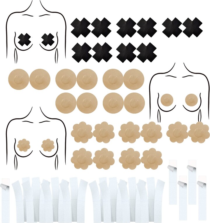 Cosymate 150 Pcs Double Sided Body Tape Clothing Tape Transparent Skin