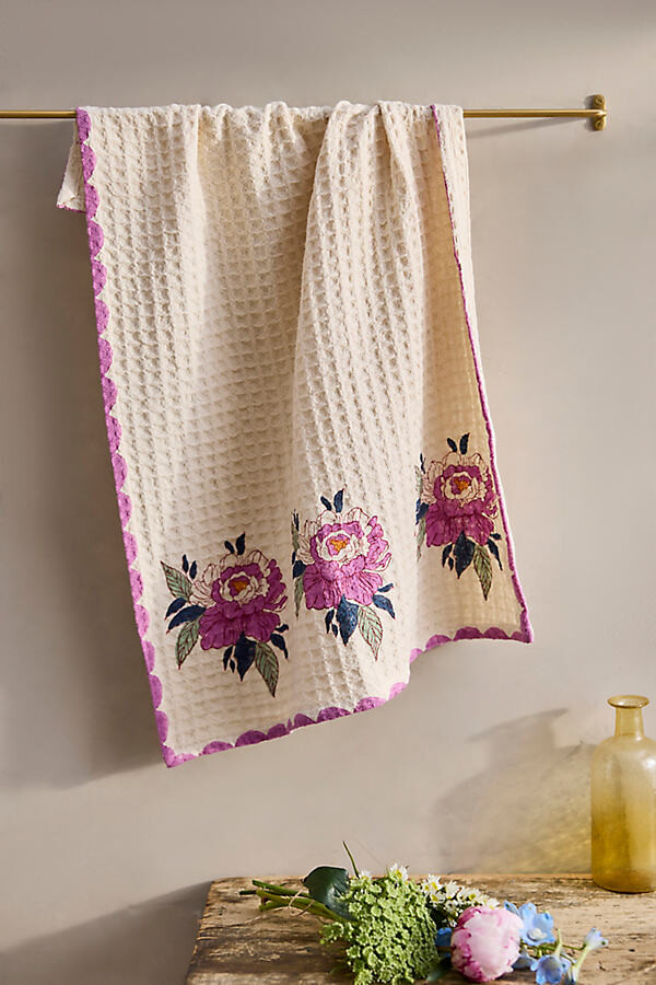 Valley of Flowers Waffle Hand Towel