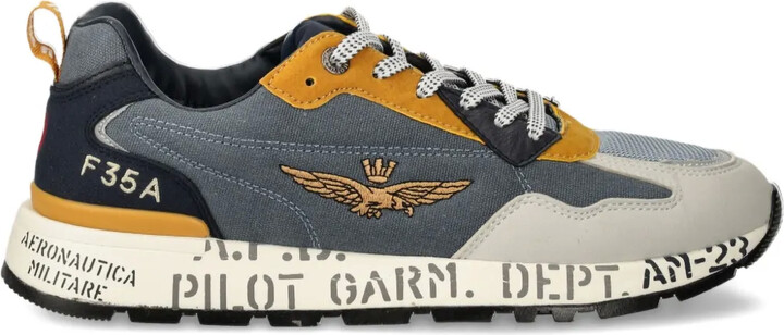 Aeronautica Militare Logo-Embroidered Sneakers