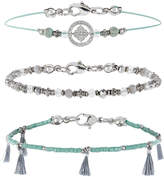 Thumbnail for your product : Accessorize 3x Ethnic Tassel Anklet Pack