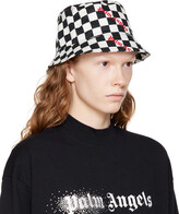 Thumbnail for your product : Palm Angels Black & White Damier Bucket Hat