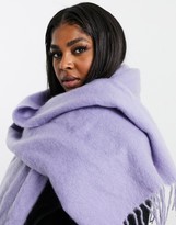 Thumbnail for your product : ASOS DESIGN supersoft long woven scarf with tassels in dusty lavender