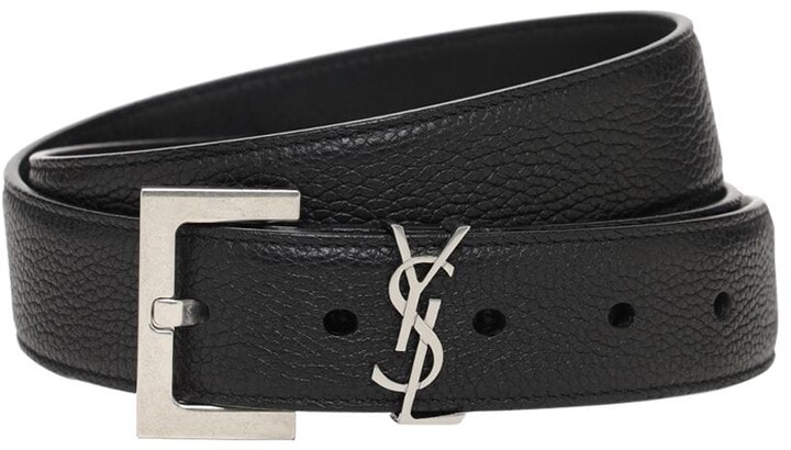 2.5cm Monogram Leather Belt Luisaviaroma Men Accessories Belts 