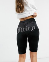 Thumbnail for your product : Juicy Couture velour logo legging shorts in black
