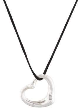 Tiffany & Co. Diamond Open Heart Pendant Necklace