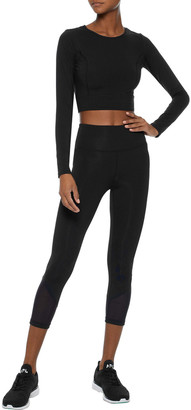Iris & Ink Angelique Cropped Cutout Stretch-jersey Top