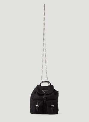 prada vela mini backpack with chain