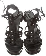 Thumbnail for your product : Stuart Weitzman Leather Platform Sandals
