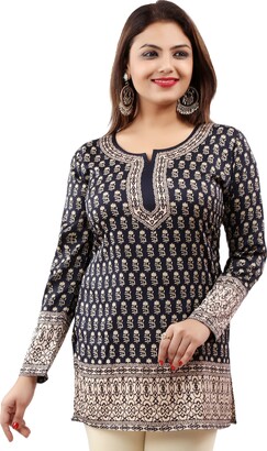 Unifiedclothes UK STOCK - Women Fashion Party Indian Kurti Tunic Kurta Top  Shirt Dress BH27 (UK 10|Bust 34