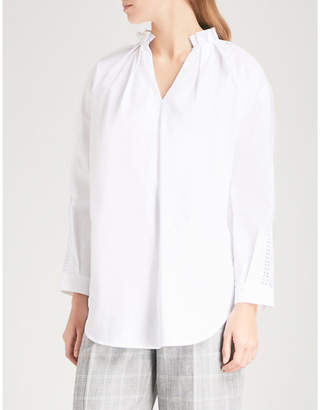Sandro Ruffled cotton-poplin shirt