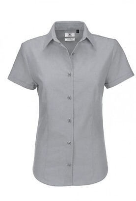 BC B&C B&C Ladies Oxford Short Sleeve Shirt / Ladies Shirts (Silver Moon)
