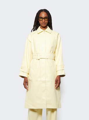 Proenza Schouler White Label Faux Leather Trench Coat Yellow Butter