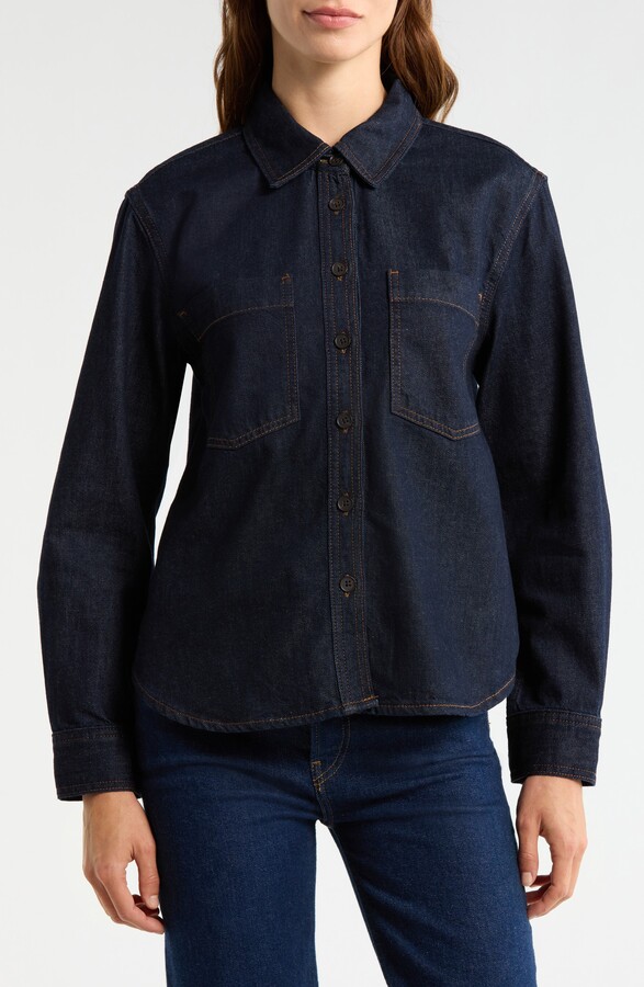 Frame The Polished Denim Button-Up Shirt
