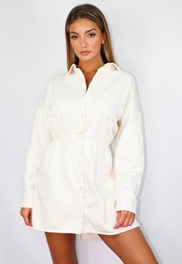 hi low denim shirt dress