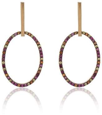 Ileana Makri 18k yellow gold diamond hoop earrings